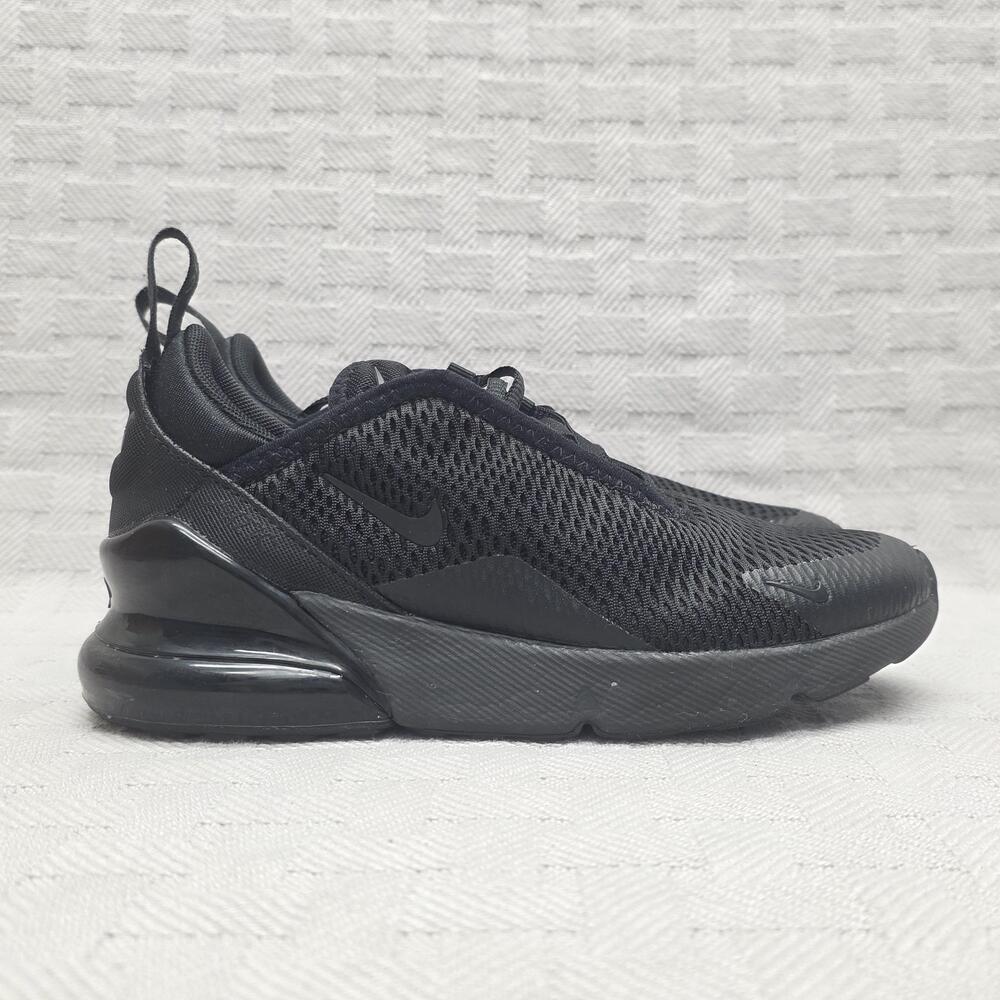 Nike Air Max 270 Triple Black Shoes Unisex Youth Size 2Y AO2372-006
